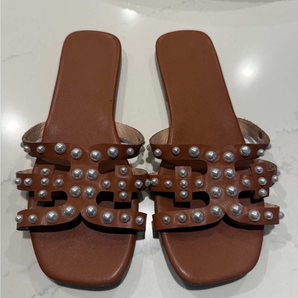 Zara Brown Studded Kid’s Sandals